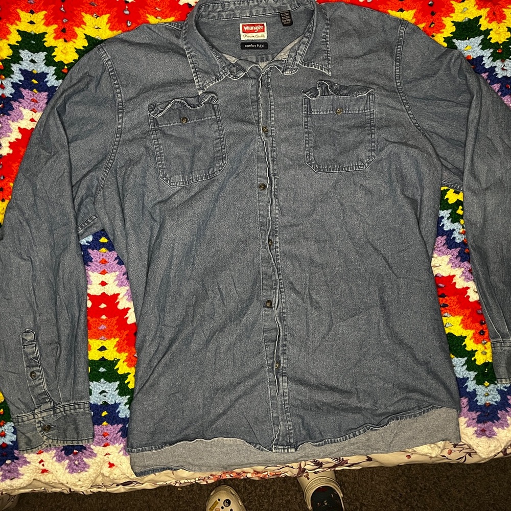 wranglers denim flannel